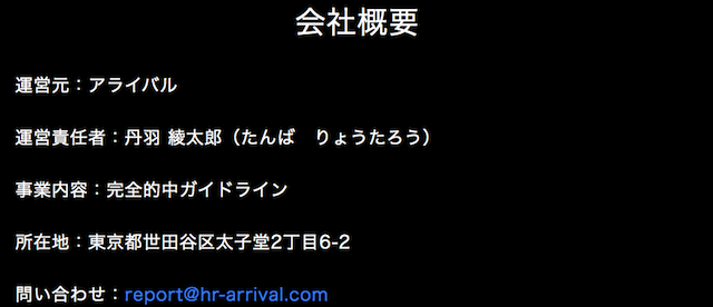 完全的中ガイドライン 会社概要画像