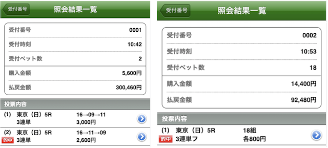 ウマリンピックの有料予想1の結果画像
