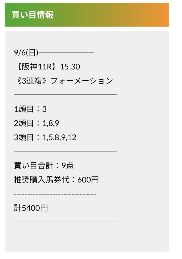 バクシスの無料予想20260906