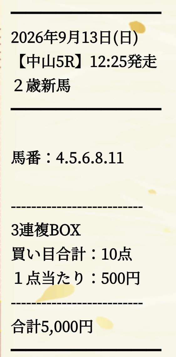 暁の無料予想20260913
