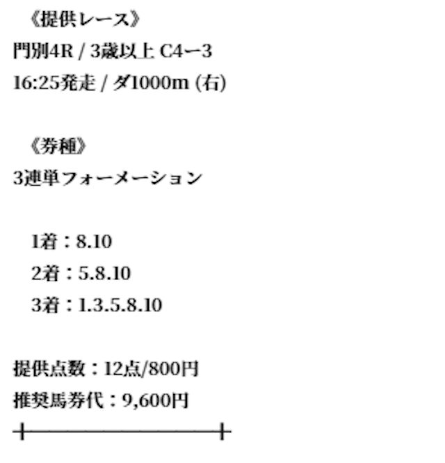 カチスジ有料20260923買い目画像